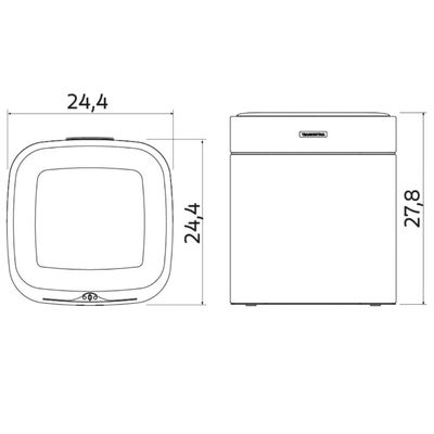 Lixeira Tramontina 8L Sense Square Aço Inox Abertura Automática Balde Removível