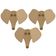Kit 3 Penduradores 8cm Elefante Dourado Aço Luft Masutti Gancho de Parede Enfeite