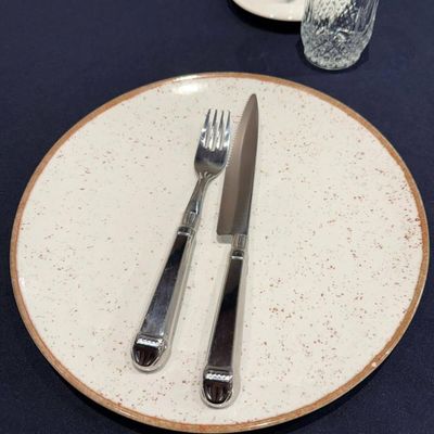 Faqueiro Jumbo Prateado 48pçs Churrasco Aço Inox Jogo de Talheres Garfo e Faca