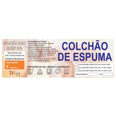 Colchão Baby Sleep D18 130x60cm Tigus Baby Estampado