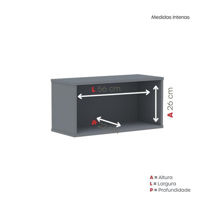 Nicho De Parede 300x600mm Grafito