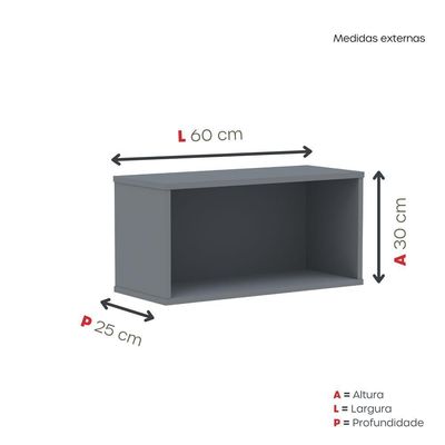 Nicho De Parede 300x600mm Grafito