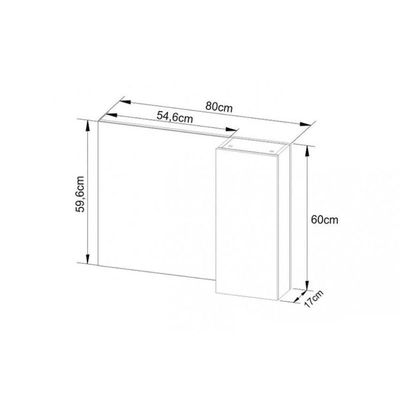 Armário C/ Balcão Banheiro Suspenso Bn3607 S/cuba 60cm E Espelho Bn3602 Mármore Branco Tecno Mobili