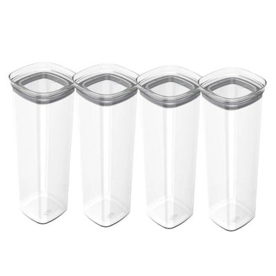 Conjunto De Potes Herméticos 2 L 4 Peças Block Modular Transparente Ou