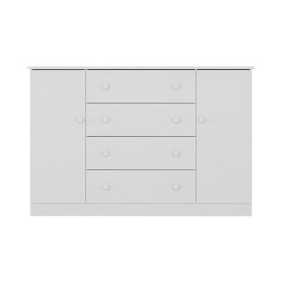 Cômoda Infantil 125cm 2 Portas E 4 Gavetas Encanto Multimóveis Mp4450 Branco Branco