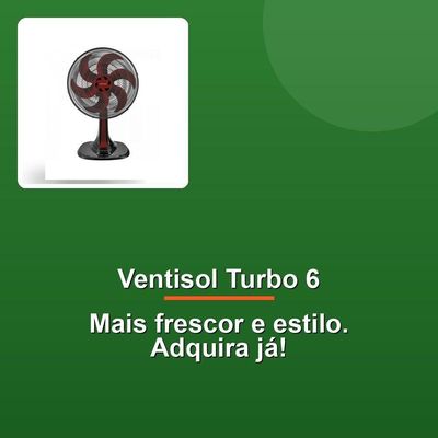 Ventisol Ventilador Mesa Turbo 6 30cm Vermelho 220v