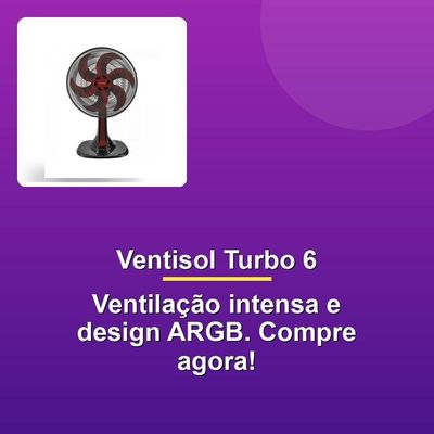 Ventisol Ventilador Mesa Turbo 6 30cm Vermelho 220v
