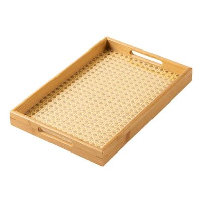Bandeja De Bambu Com Fundo Em Treliça 48 X 35 X 5 Cm Wolff