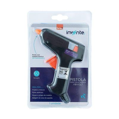 Kit Pistola Cola Quente Fina Pequena 10w + Bastão Fino 1kg Brw