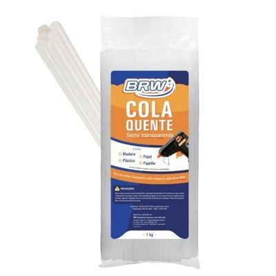 Kit Pistola Cola Quente Fina Pequena 10w + Bastão Fino 1kg Brw