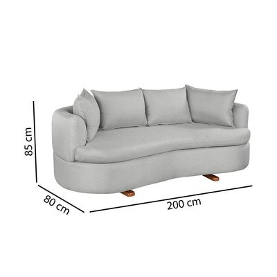 Sofa 4 Lugares Veludo M-204 2m Living Estofados Martins Veludo Cinza