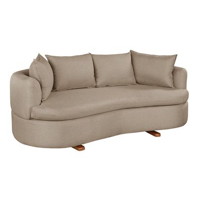 Sofa 4 Lugares Linho M-204 2m Living Estofados Martins Linho Bege Mesclado