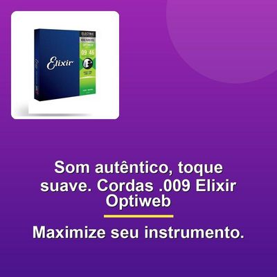 Encordoamento Guitarra .009 Custom Light Optiweb Elixir