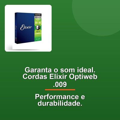 Encordoamento Guitarra .009 Custom Light Optiweb Elixir