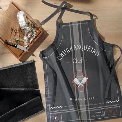 Kit Avental e Pano de Prato Churrasqueiro Chef Dohler