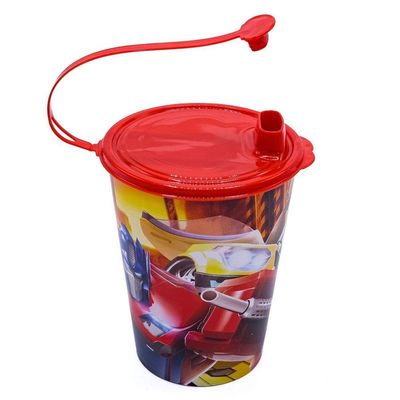 Copo Com Tampa 320ml Infantil Decorado Transformers