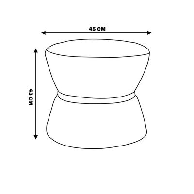 Puff Decorativo Sala de Estar 45cm Dhaka Veludo Azul Bic - Gran Belo