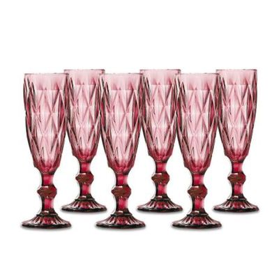 Jogo de Taças Champagne Diamante Lilás 140ML Class Home