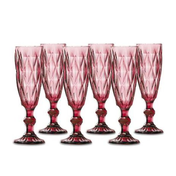 Jogo de Taças Champagne Diamante Lilás 140ML Class Home