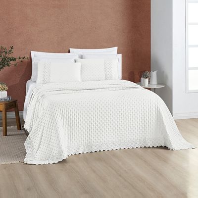 Cobre Leito Queen Divino Lese 3 Peças Dupla Face - Branco