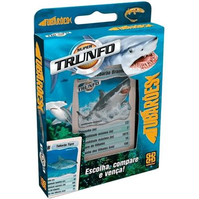 Jogo De Cartas Super Trunfo Tubarões Grow - 1491