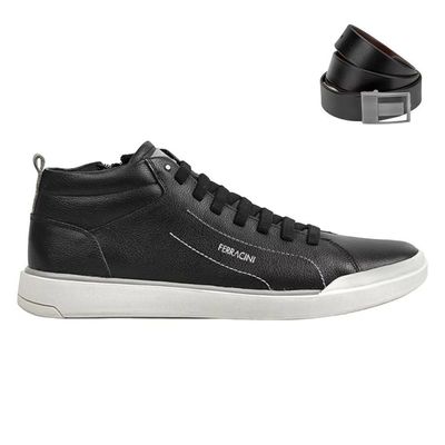 Kit Sapatênis Ferracini Star Masculino + Cinto 39 / Preto