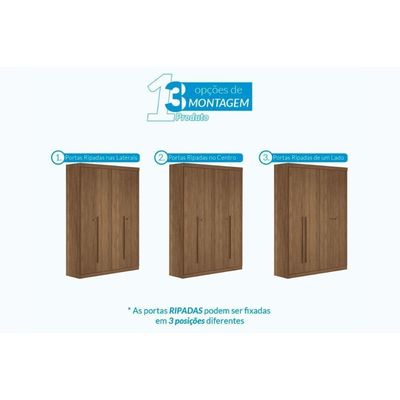 Guarda Roupa +cômoda 2 Peças Qc323 Jatobá - Santos Andirá