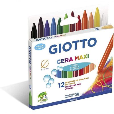 Giz De Cera Maxi Com 12 Cores Giotto