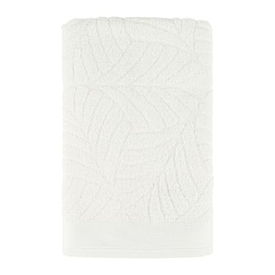 Jogo de Banho Native Fio Penteado Jacquard Folhas 05 Peças 100% Algodão - Off White