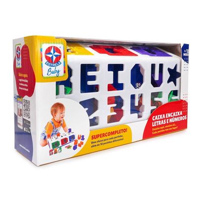 Caixa Encaixa Letras E Números - Brinquedos Estrela