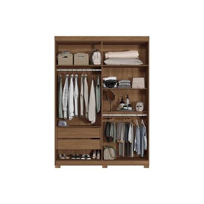 Guarda Roupa +cômoda Qc310 Jatobá/grafite - Santos Andirá