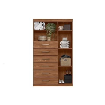Guarda Roupa +cômoda Qc310 Jatobá/grafite - Santos Andirá