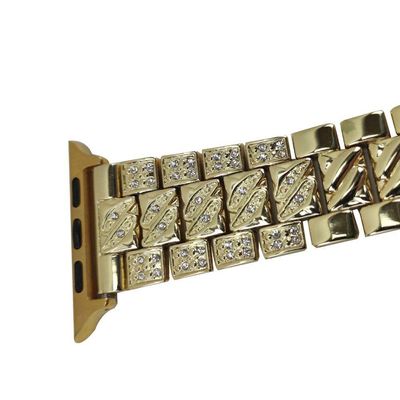 Smartwatch Kit 3 Pulseiras Luxo Pedra Strass Aço 3 Elos