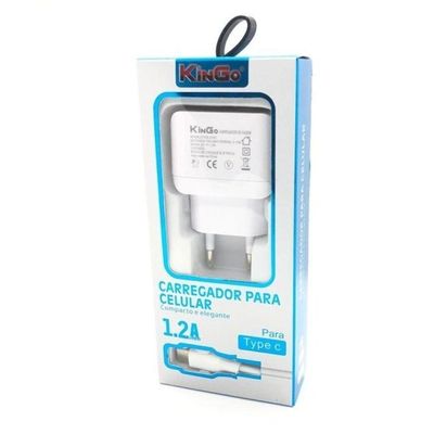 Kit Carregador Moto G5 S Plus Com Cabo Micro Usb V8 Branco