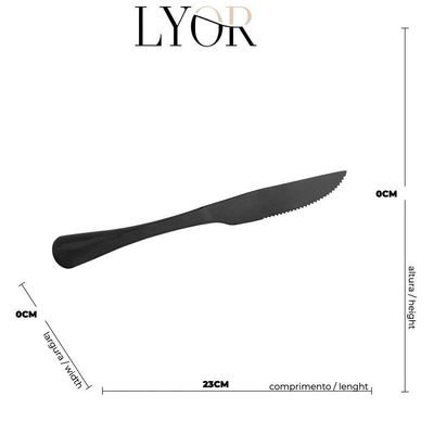 Faqueiro 24 Peças Aço Inox Positano Preto Lyor