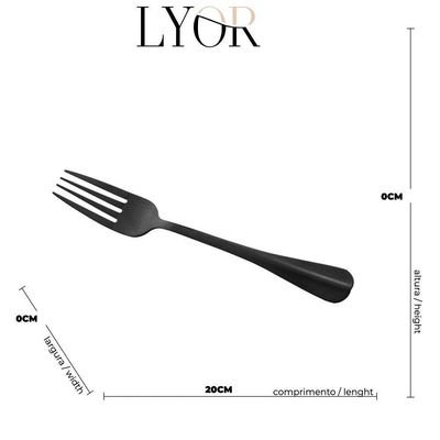 Faqueiro 24 Peças Aço Inox Positano Preto Lyor