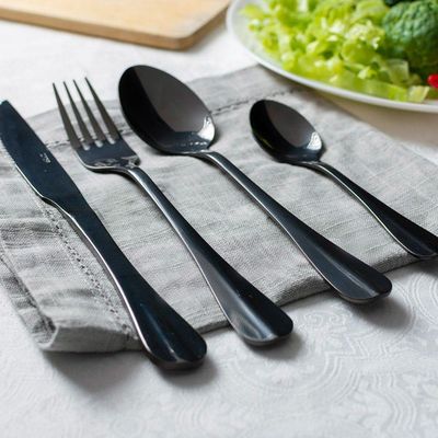 Faqueiro 24 Peças Aço Inox Positano Preto Lyor