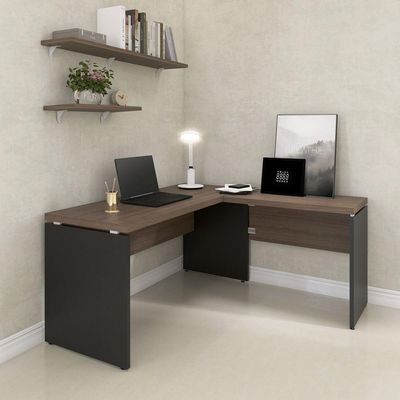 Complemento Para Mesa De Escritório 90cm Pe40 Preto-walnut