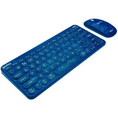 Kit Teclado E Mouse Sem Fio Letron Harry Potter Azul
