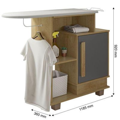 Tábua De Passar Roupas Havaí Cinamomo Com Grafite - Rv Moveis