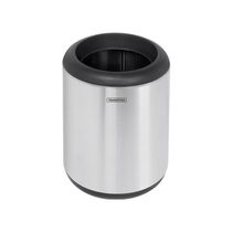 Lixeira Inox Tramontina Cápsula com Acabamento Scotch Brite e Aro e Base em Polipropileno 7 L