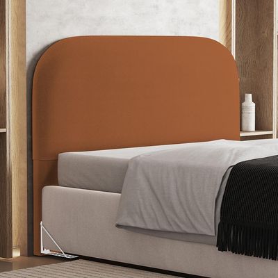 Cabeceira Cama Box Casal 140cm Orgânica Lanna W01 Bouclê Terracota - Lyam Decor