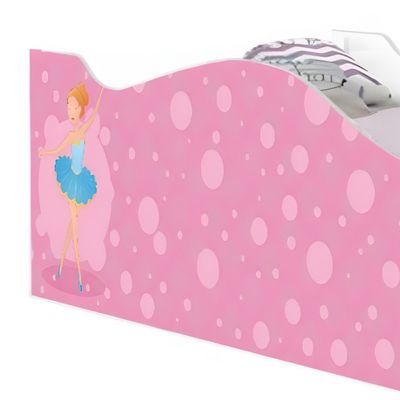 Mini Cama Infantil 157,5x72,5cm com Proteção Lateral Personagens Bailarina K02 - D'Rossi