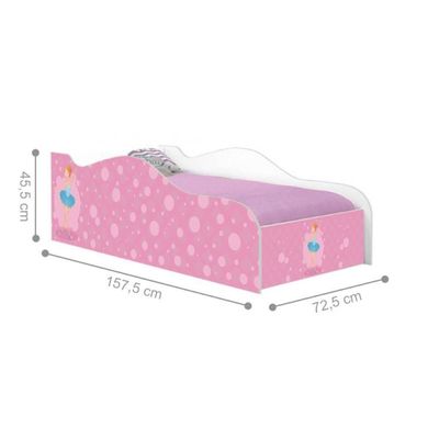 Mini Cama Infantil 157,5x72,5cm com Proteção Lateral Personagens Bailarina K02 - D'Rossi