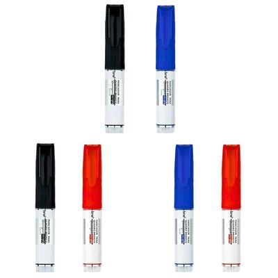 Kit 2 Pincel Marcador Quadro Branco Recarregável Com Refil Brw Azul E Vermelho