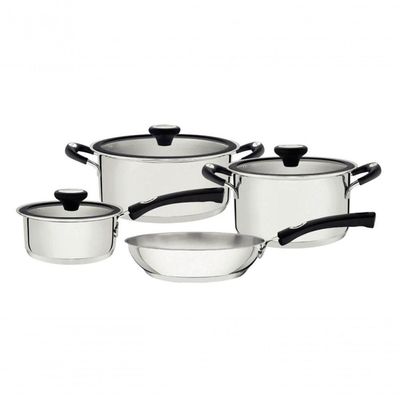 Jogo De Panelas Tramontina Solar Silicone Em Aço Inox 4 Peças