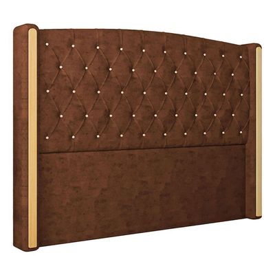 Cabeceira Estofada Solteiro 90 Cm Zirconio Veludo Terracota