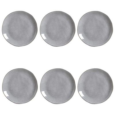Conjunto De Pratos Rasos 06 Peças Orgânico Concreto Porto Brasil