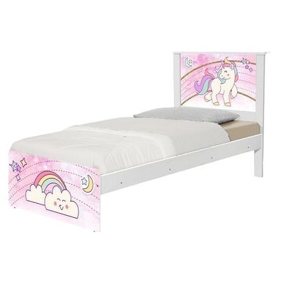 Cama Solteiro Infantil 195x96cm para Quarto Personagens Unicórnio K02 - D'Rossi