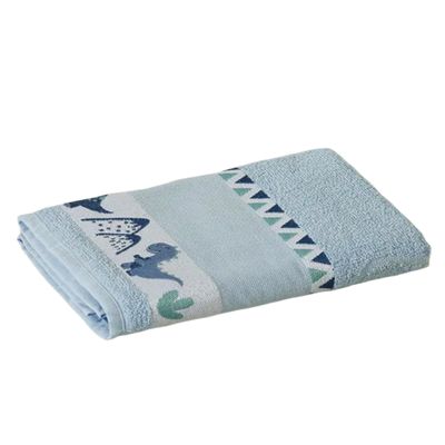 Kit ( 3 ) Toalha de Banho KazzaVip Infantil 100% Algodão Jacquard Barra para Bordar Funny Azul